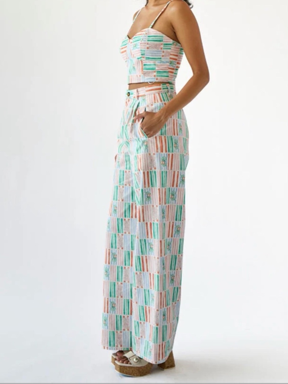 Rachel Antonoff Rose Pant in Beach Chairs 12 - Picture 3 of 6